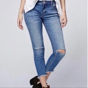 Free People Knee Distress Shark Bite Ankle Jeans Size 26